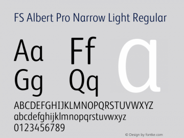 FS Albert Pro Narrow Light Regular Version 2.000图片样张