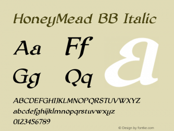 HoneyMead BB Italic Version 1.000图片样张