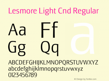 Lesmore Light Cnd Regular Version 1.001; t1 to otf conv图片样张