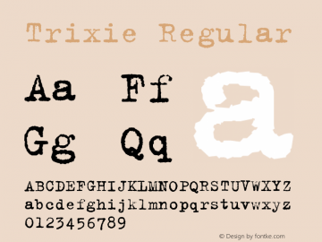 Trixie Regular Version 001.002; t1 to otf conv图片样张