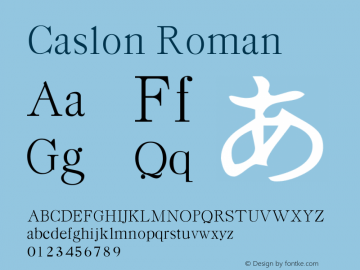 Caslon Roman Version 001.000 Font Sample