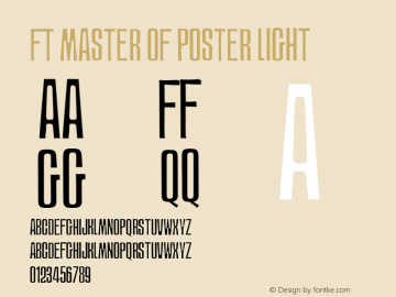 FT MASTER OF POSTER Light Version 1.000 Font Sample