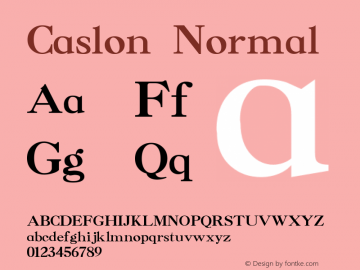 Caslon Normal 3.1 Font Sample