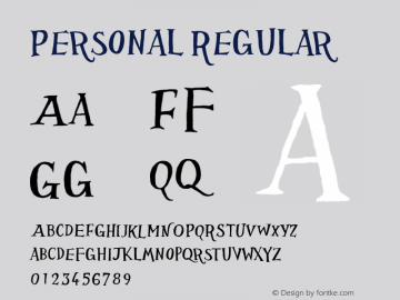 Personal Regular Version 001.005 Font Sample