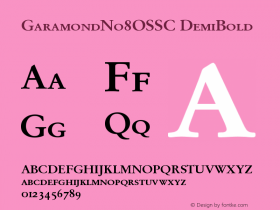 GaramondNo8OSSC DemiBold Version 1.001 Font Sample