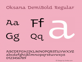 Oksana DemiBold Regular Version 2.001 Font Sample