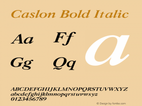 Caslon Bold Italic 001.001图片样张