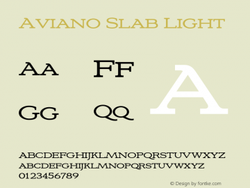 Aviano Slab Light Version 1.000 2007 initial release图片样张