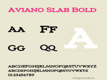 Aviano Slab Bold Version 1.000 2007 initial release图片样张