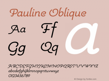 Pauline Oblique Version 1.000 2006 initial release图片样张