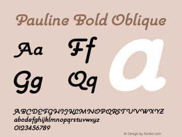 Pauline Bold Oblique Version 1.000 2006 initial release Font Sample