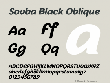 Sovba Black Oblique Version 1.000 2006 initial release Font Sample