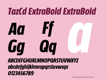 TazCd ExtraBold ExtraBold Version 1.003图片样张