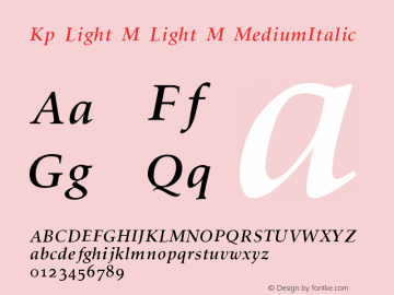 Kp-Light-M Light-M-MediumItalic Version 001.000图片样张