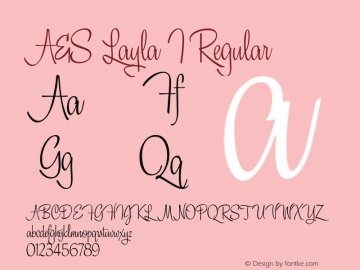 A&S Layla I Regular Version1.000 Font Sample