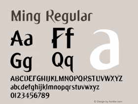 Ming Regular OTF 1.100;PS 003.002;Core 1.0.29图片样张