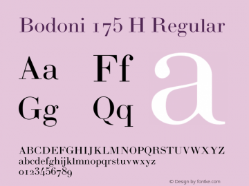 Bodoni 175 H Regular 001.001 Font Sample