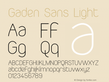 Gaden Sans Light 1.000 Font Sample