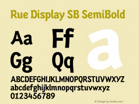Rue Display SB SemiBold Version 1.000 Font Sample