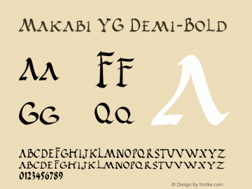 Makabi YG Demi-Bold Version 1.03 Font Sample