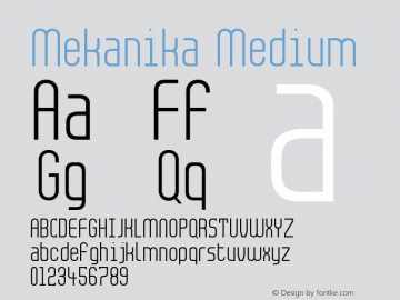 Mekanika Medium Version 001.001 Font Sample