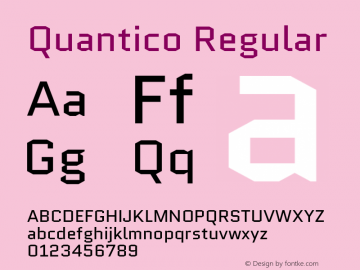 Quantico Regular Version 2.001;PS 002.000;hotconv 1.0.38图片样张