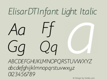 ElisarDTInfant Light Italic 001.001图片样张