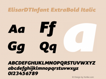 ElisarDTInfant ExtraBold Italic 001.001 Font Sample