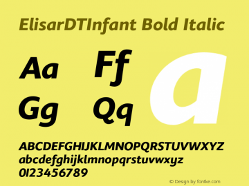 ElisarDTInfant Bold Italic 001.001 Font Sample