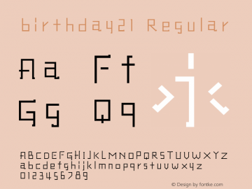 birthday21 Regular Version 1.00 Font Sample
