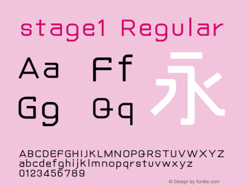 stage1 Regular Version 1.00 Font Sample