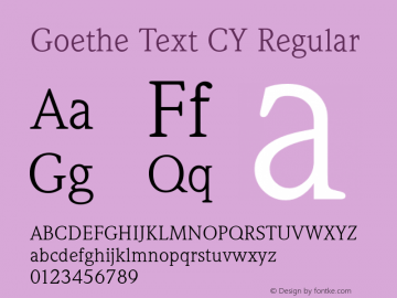 Goethe Text CY Regular Version 1.10 Font Sample