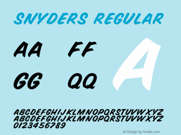 Snyders Regular Converted from f:\x\SNYDERS1.TF1 by ALLTYPE图片样张