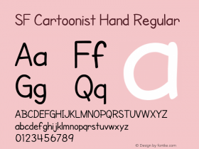 SF Cartoonist Hand Regular ver 2.0; 2000. Freeware. Font Sample