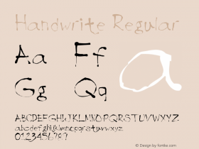 Handwrite Regular Version 001.000 Font Sample