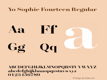 Yo Sophie Fourteen Regular Version 1.000 Font Sample