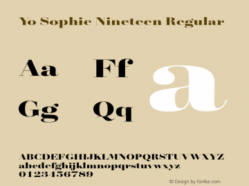 Yo Sophie Nineteen Regular Version 1.000 Font Sample