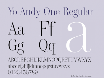 Yo Andy One Regular Version 1.000 Font Sample