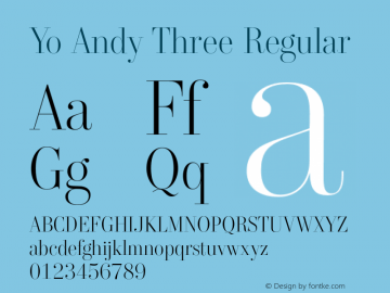 Yo Andy Three Regular Version 1.000 Font Sample