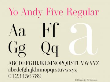 Yo Andy Five Regular Version 1.000 Font Sample