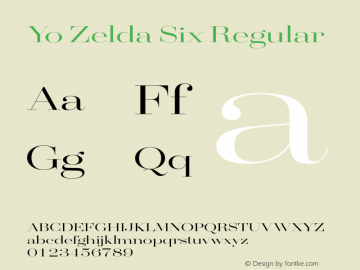 Yo Zelda Six Regular 001.000 Font Sample