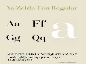 Yo Zelda Ten Regular 001.000 Font Sample