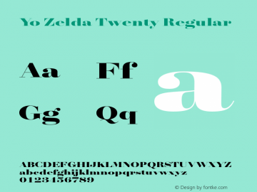 Yo Zelda Twenty Regular 001.000 Font Sample