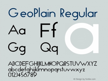 GeoPlain Regular Converted from C:\TTFONTS\GEOPLA.TF1 by ALLTYPE Font Sample