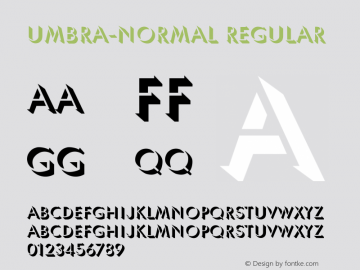 Umbra-Normal Regular Converted from C:\TRUETYPE\UMBRELHN.TF1 by ALLTYPE图片样张