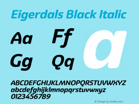 Eigerdals Black Italic Version 3.000 Font Sample