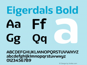 Eigerdals Bold Version 3.000 Font Sample