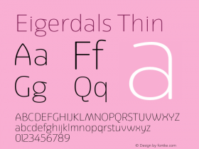 Eigerdals Thin Version 3.000 Font Sample