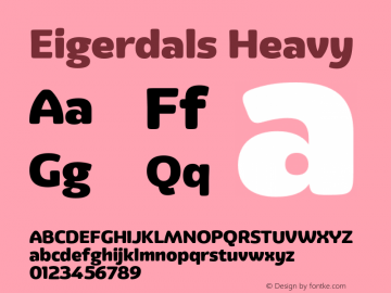 Eigerdals Heavy Version 3.000 Font Sample