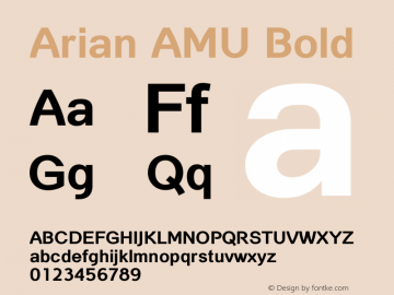 Arian AMU Bold Version 3.001 1999 Font Sample